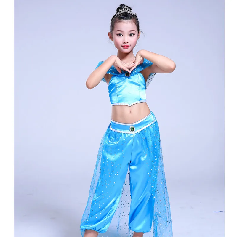 Индийская принцесса костюм для девочек летние платья без рукавов с блестками