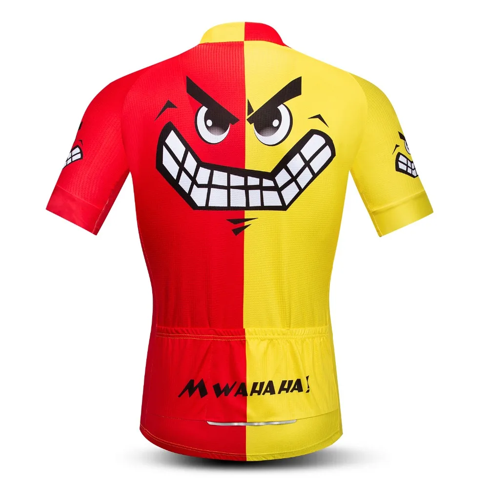 Со смешными героями из мультфильмов Велоспорт Джерси Ropa Ciclismo Для мужчин короткий рукав велосипедная одежда Maillot Открытый велосипед Джерси MTB желтый и зеленый цвета