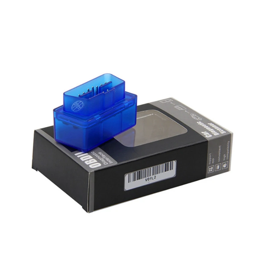 blue 2.1 elm327 box Супер Мини ELM327 Bluetooth сканер V2.1 elm 327 OBD2 OBDII протокол автомобильный диагностический инструмент ELM 327 для Android/Symbian - Цвет: blue 2.1 elm327 box