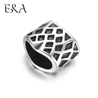 stainless steel slider beads grid blacken hole 105mm for leather bracelet making jewelry diy slide charms accessories