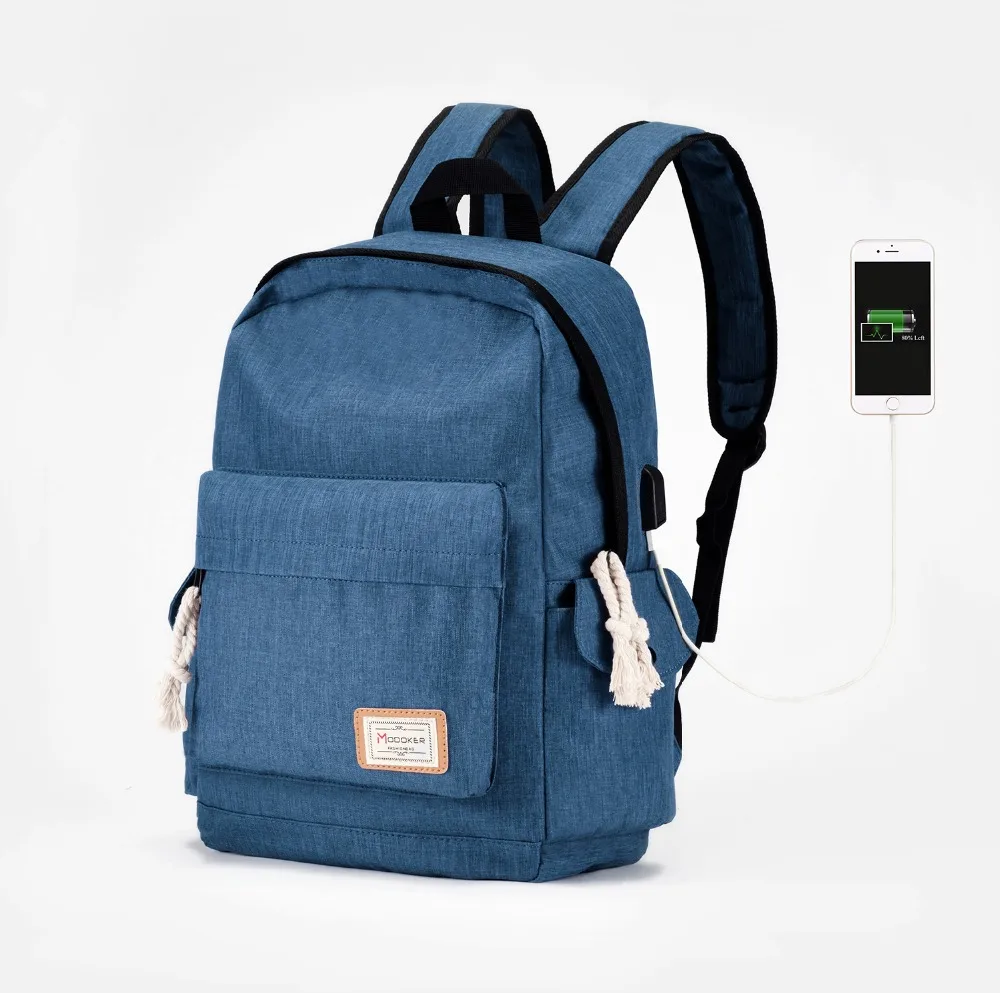 Modoker USB зарядный порт рюкзак для ноутбука со школьной сумкой путешествий колледжа