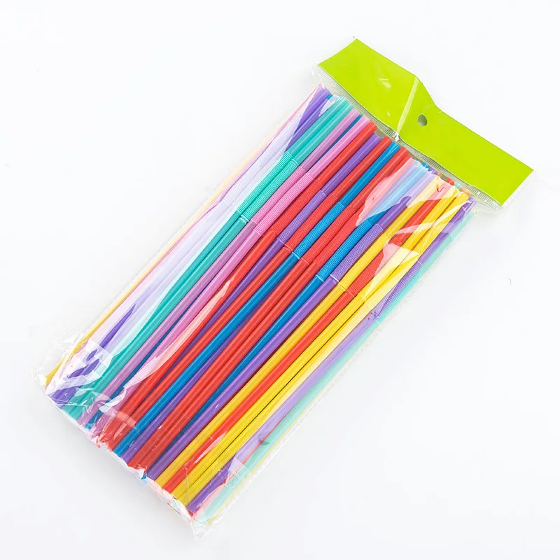 100 шт./лот многоцветные гибкие соломинки для питья продукты питания