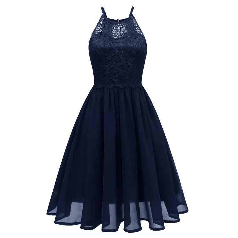 Женское шифоновое кружевное платье на бретельках элегантное винтажное вечернее