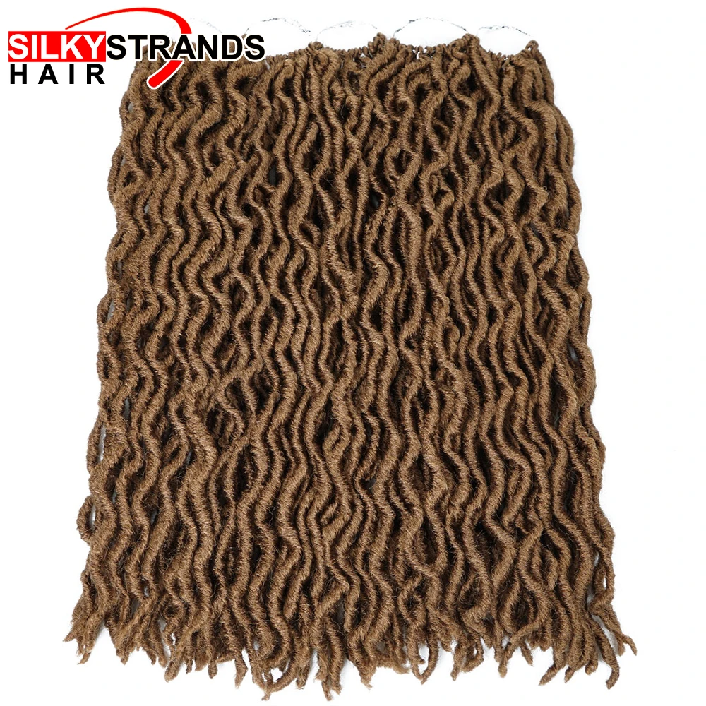 Ombre Faux Locs Curly Crochet Hair 20inch 24 strands/pack Dread Locks Synthetic Crochet Braids Hair Extensions
