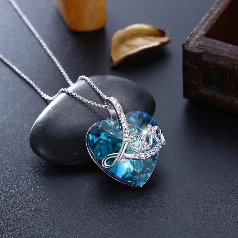 Ожерелье с кристаллами от Swarovski LEKANI 925 пробы модное ювелирное изделие кулон в