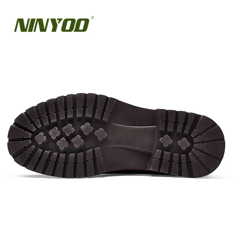 NINYOO/новые модные мужские зимние ботинки из натуральной кожи Мартенс