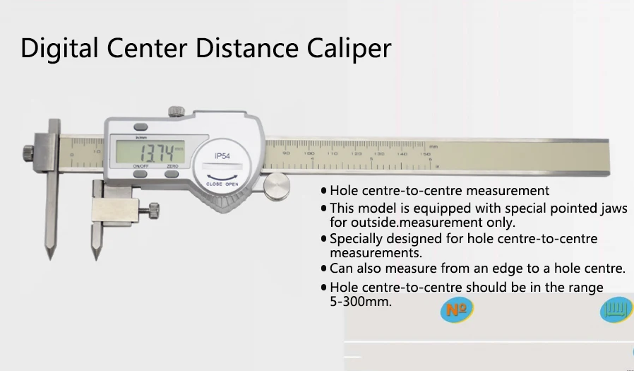 Milímetros de Distância do Centro de Aço Inoxidável Eletrônico Digital Vernier Caliper Paquímetro Micrômetro 5-150
