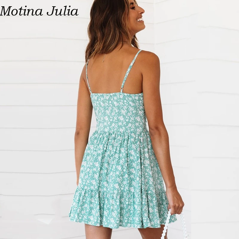 Motina Julia элегантное короткое платье с цветочным принтом и рюшами летнее