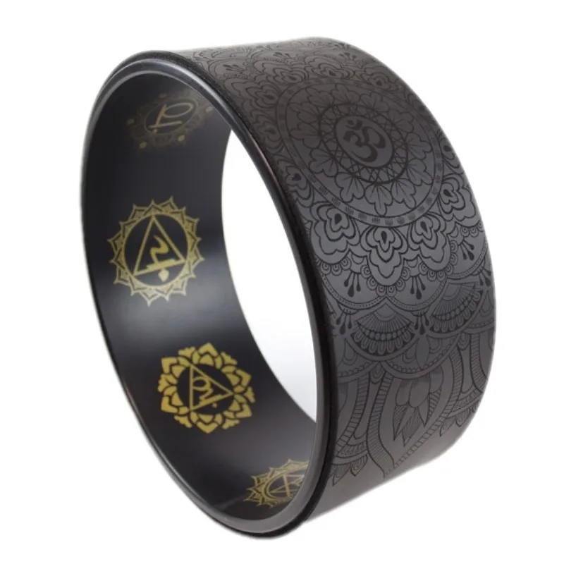 

Printed Yoga Wheel Pilates Circle Natural Rubber Anti-slip Wheel Fitness Equipment Roller Wheel Back Training Ring Customizable