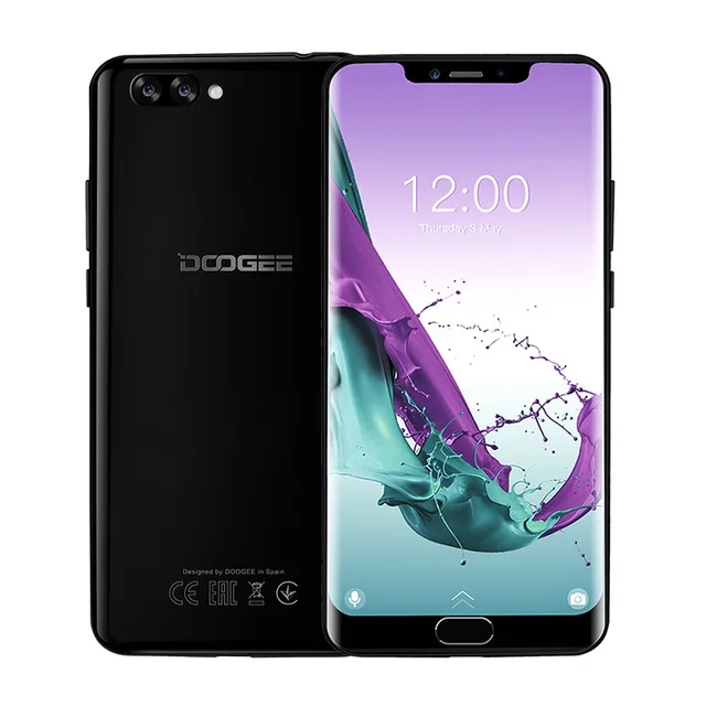 DOOGEE Y7 Plus 4G смартфон 6,18 дюймов MTK6757 Octa Core 6 Гб 64 Гб 16MP 5080 мАч Android 8,1 отпечатков пальцев разблокированная OTG мобильных телефонов - Цвет: Obsidian Black
