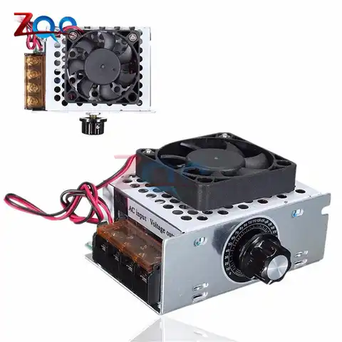 Регулятор скорости электродвигателя AC 220 В, 4000 Вт, регулятор температуры и напряжения SCR с вентилятором, диммер яркости большой мощности