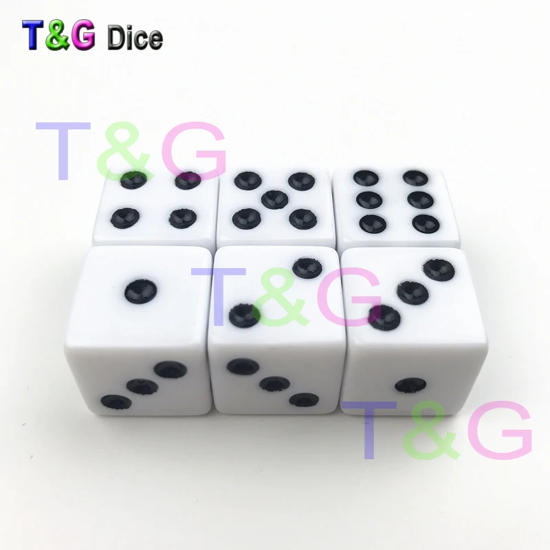 Красочные T& G игральная кость 16 мм шестигранники/D6 Стандартный точки 6 шт./компл. для Bar/ролевые игры/Аксессуары для настольной игры