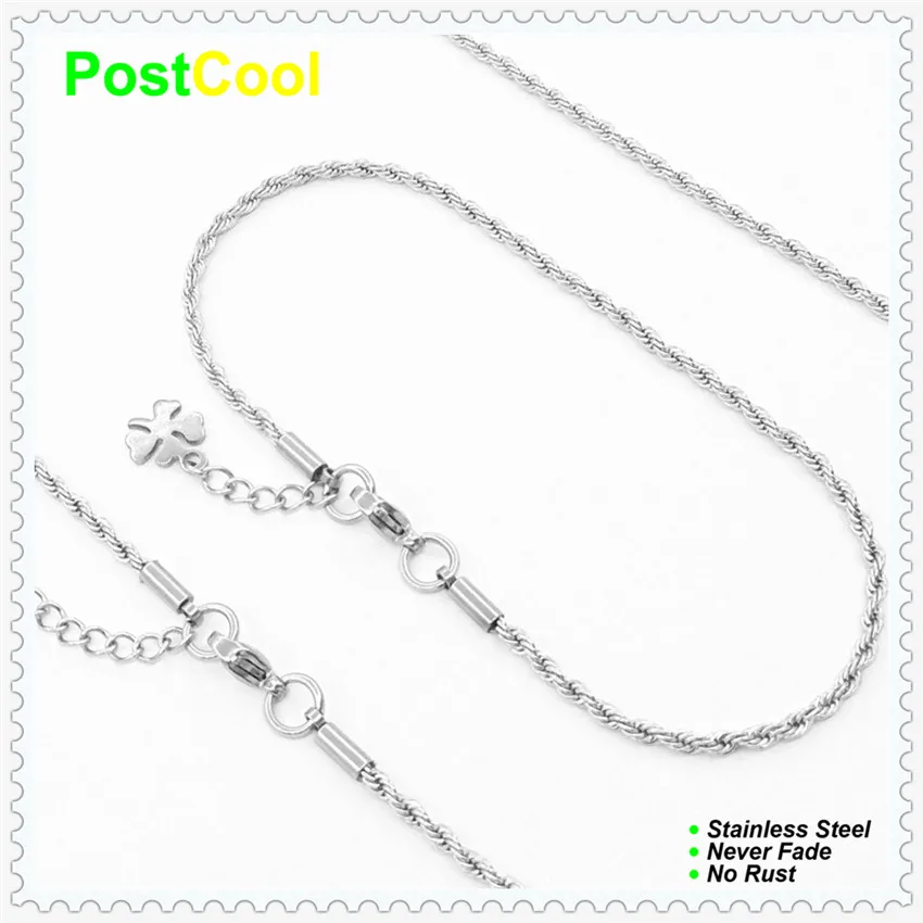 Комплект украшений из цепочки и браслета нержавеющей стали 100% ширина 2 мм