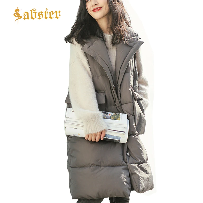 

Повседневный хлопковый жилет с отложным воротником для женщин 2018 модная Осенняя зимняя теплая женская верхняя одежда парки без рукавов Дамская жилетка куртка