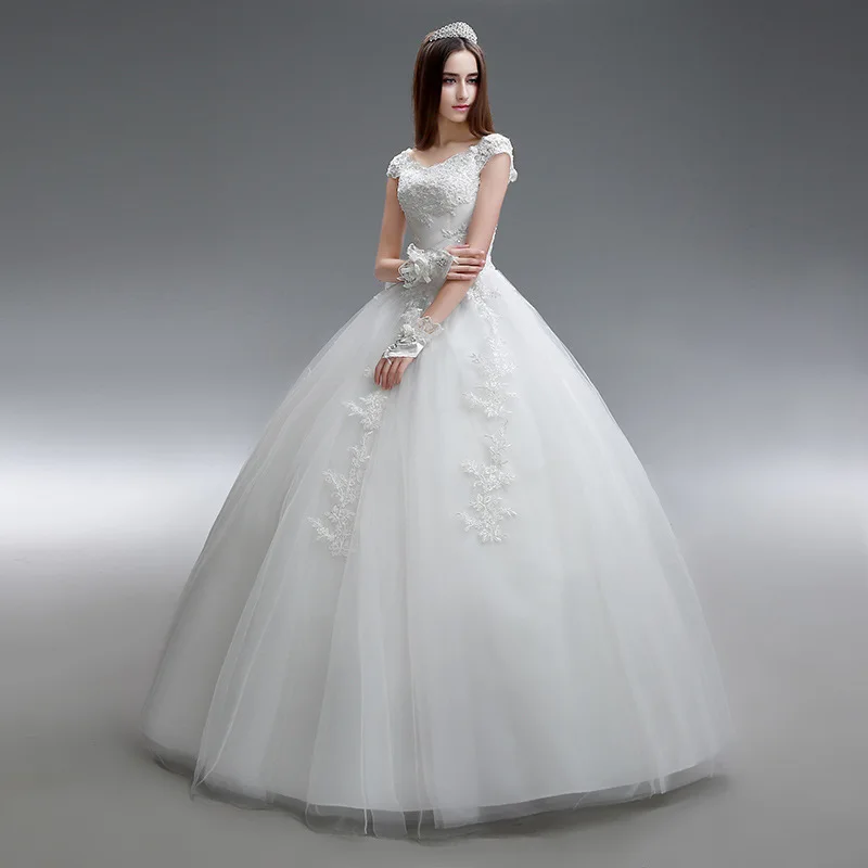 Vestido de Noiva/2019 Свадебные платья принцессы роскошная аппликация с рукавами