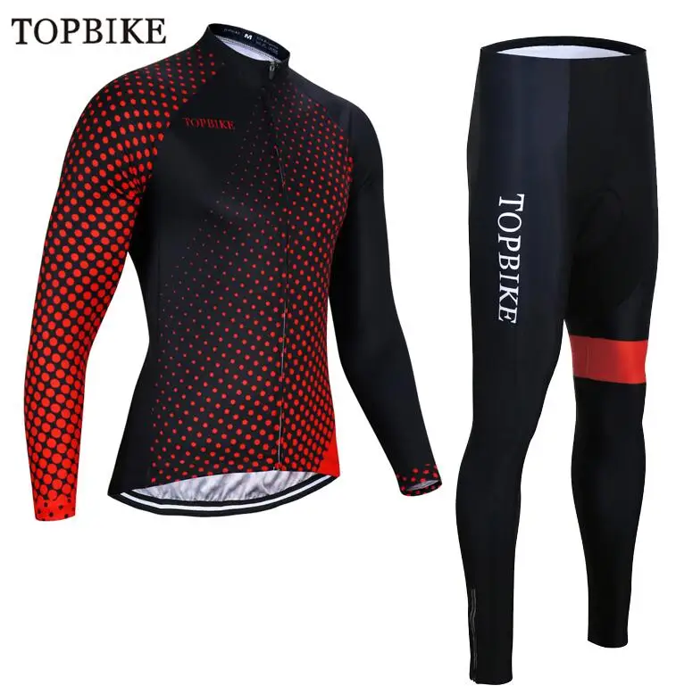 TOPBIKE Велоспорт Джерси Набор MTB велосипед одежда Униформа гоночный велосипед одежда ropa ciclismo hombre цикл мужские платья длинные наборы - Цвет: TZ-1102