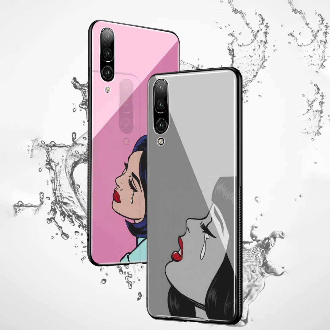 Чехол Lavaza из ТПУ со стеклом в стиле поп арт и комиксов для Huawei Mate 20 P10 P20 P30 Y6 Y9 P smart