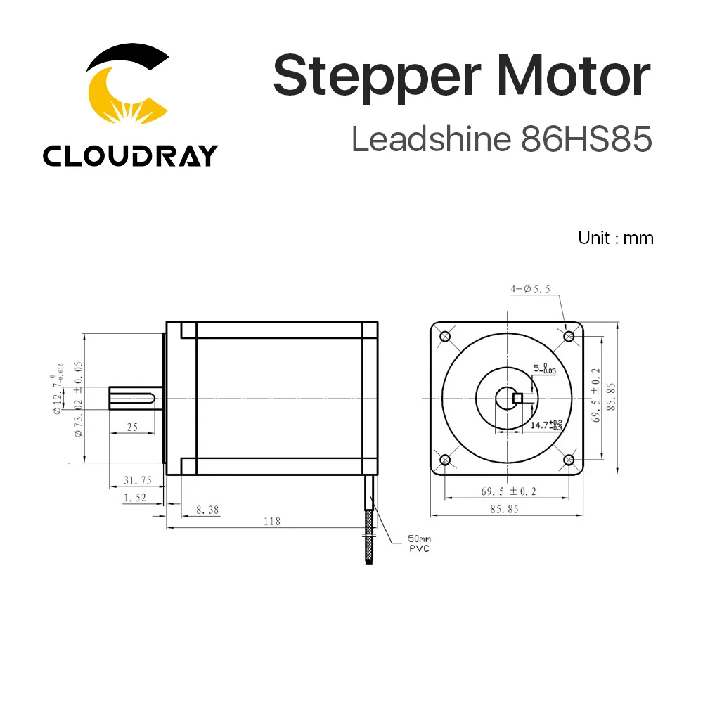 Leadshine 2 фазный шаговый двигатель 86HS85 для NEMA34 6.8A длина 118 мм вал 12 7 мм|2 phase stepper