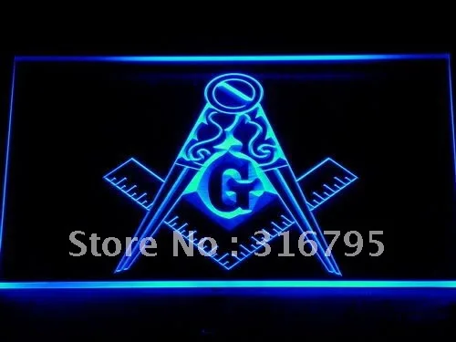 

710 Masonic Mason Freemason Emblem LED Neon Light Signs with On/Off Switch 20+ Colors 5 Sizes to choose