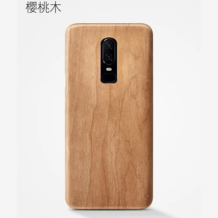 Натуральный Деревянный чехол для телефона для OnePlus 6T 6, чехол, бамбук/орех/палисандр/Черное ледяное дерево/оболочка(настоящее дерево) OnePlus6T 1+ 6T 6 - Цвет: Cherry wood