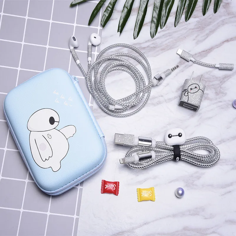 style 14 1,5 м милый мультфильм USB кабель наушники протектор набор с кабелем Стикеры для намотки Спиральный шнур протектор для iphone 5 6 6s 7 8plus - Цвет: style 14