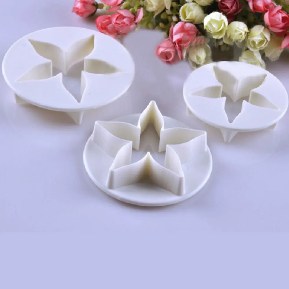Комплект из 3 предметов с рисунком пентаграммы 5-звездочный Fondant(сахарная) инструментов для приготовления тортов резак Sugarcraft украшения Diy толс инструменты для украшения Рождественского торта