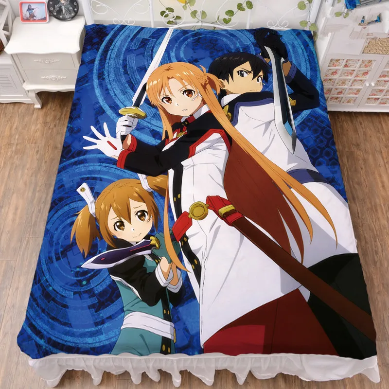 150x200 см аниме меч искусство онлайн Сан Asuna Ayano Keiko Yui Kirigaya молочное волокно простыня