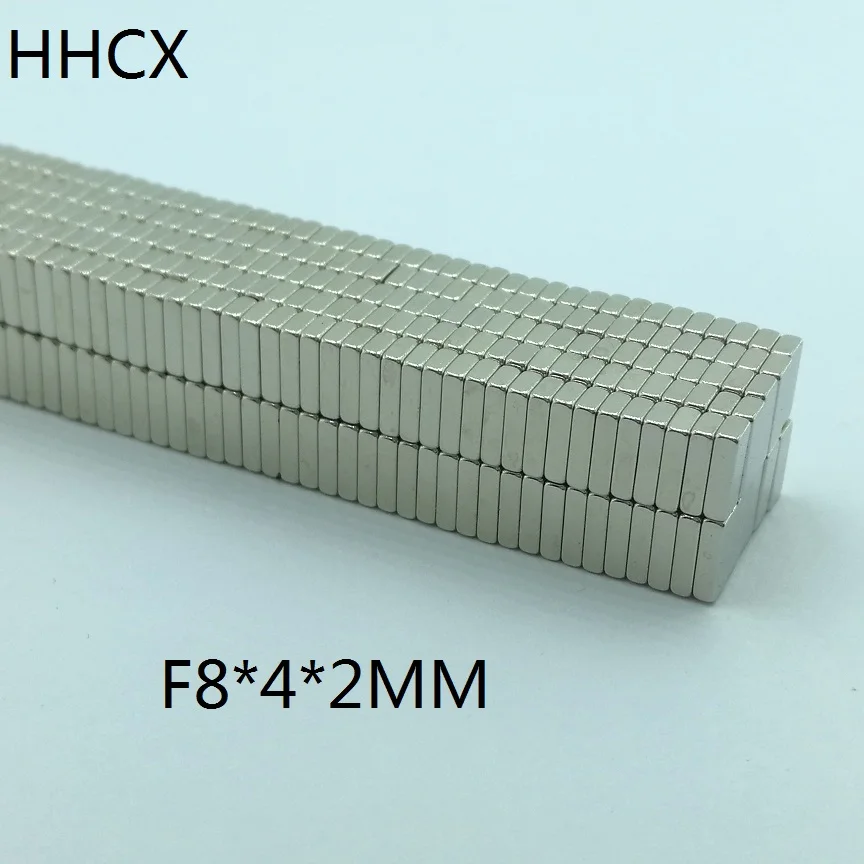 10 шт./лот магнит 8x4x2 N35 Сильный мм квадратный неодимовый редкоземельный 8*4*2