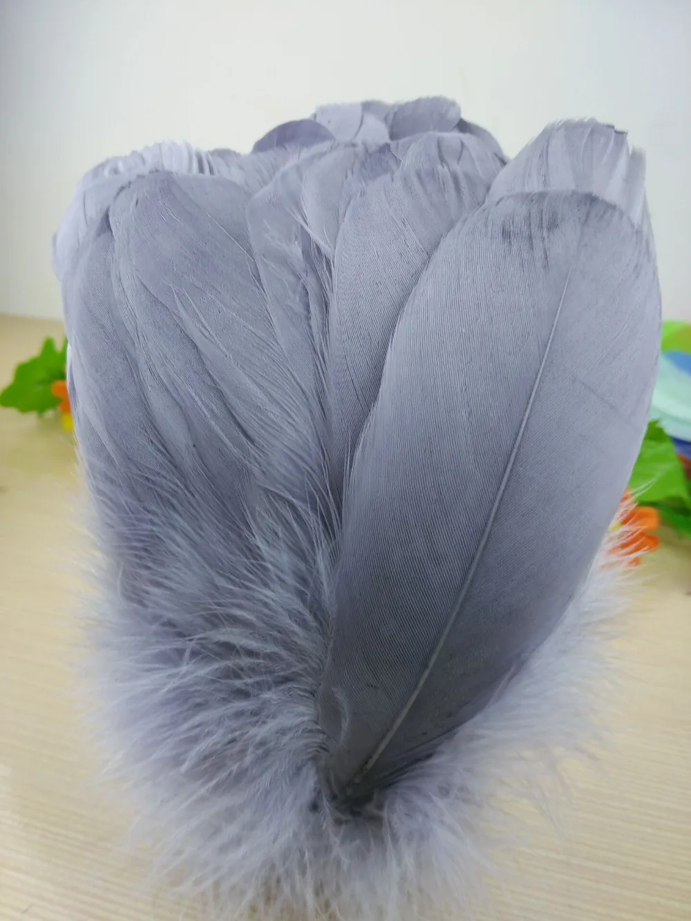 Новинка! Оптовая продажа серые качественные натуральные гусиные перья 20 шт. 5 7