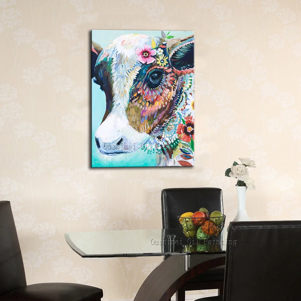 Картина маслом на холсте Высококачественная абстрактная животная молочный