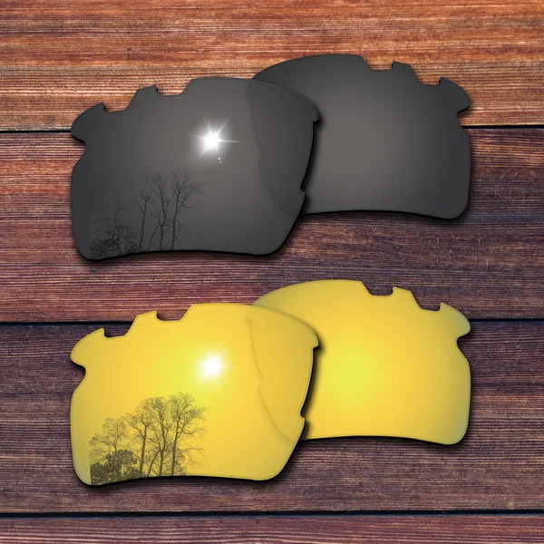 Black and 24KGold OOWLIT поляризованные Сменные линзы для солнцезащитных очков типа оправа-oxley Flak 2,0 XL с вентиляцией OO9188 - Цвет линз: Black and 24KGold