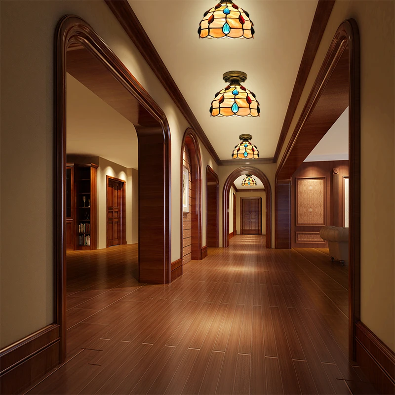 Simple European style shell bedroom ceiling lamp aisle porch corridor | Лампы и освещение