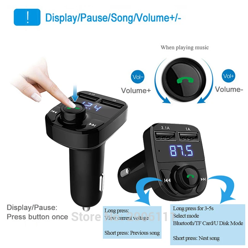 Car cigarette lighter interface charger TF card Bluetooth connection player for Toyota corolla rav4 camry prius hilux avensis | Автомобили