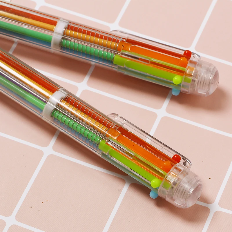 Цветные ручки 3 шт./лот 6 в 1 новинка многоцветная шариковая ручка