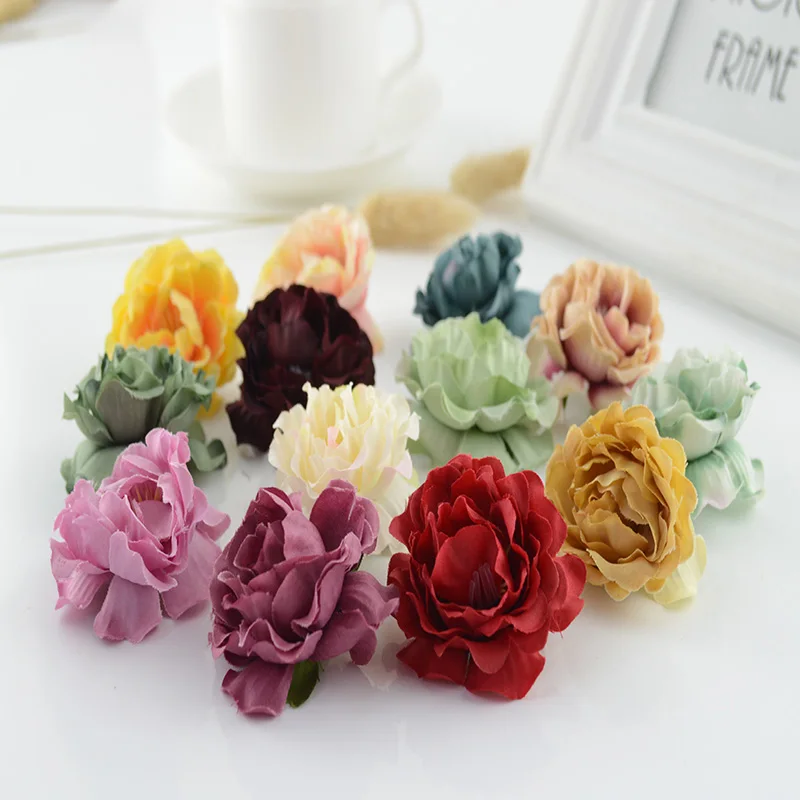 100 шт. Европейская шелковая в стиле ретро чайная головка розы свадебный Декор для