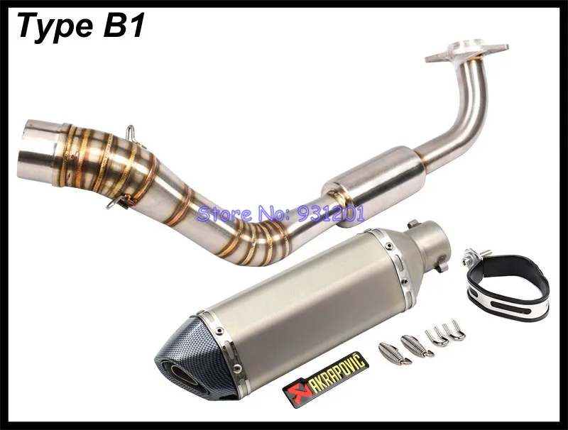 Мотоцикл для Yamaha NVX155 NVX 155 125 AEROX 155 полная выхлопная труба система передняя Труба с Akrapovic Глушитель Трубы