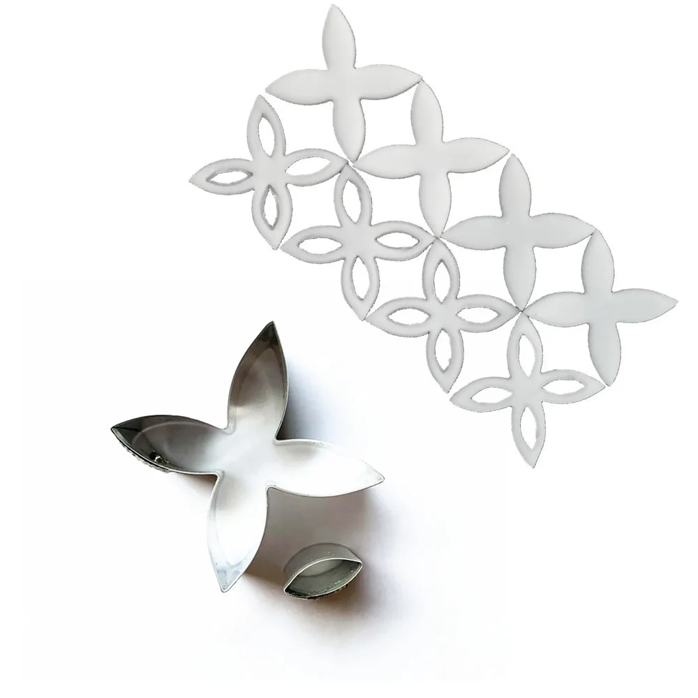 

FLORAL QUATREFOIL CUTTER baking tools cake decoration Fondant cake chocolate biscuits high quality food grade