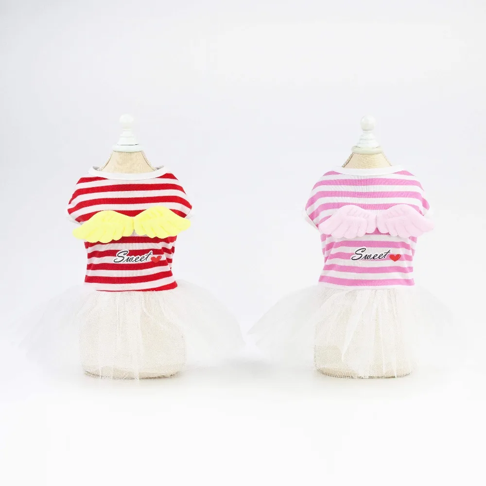 Бесплатная доставка платье для щенка собаки крылья ангела летние платья XS S M L XL