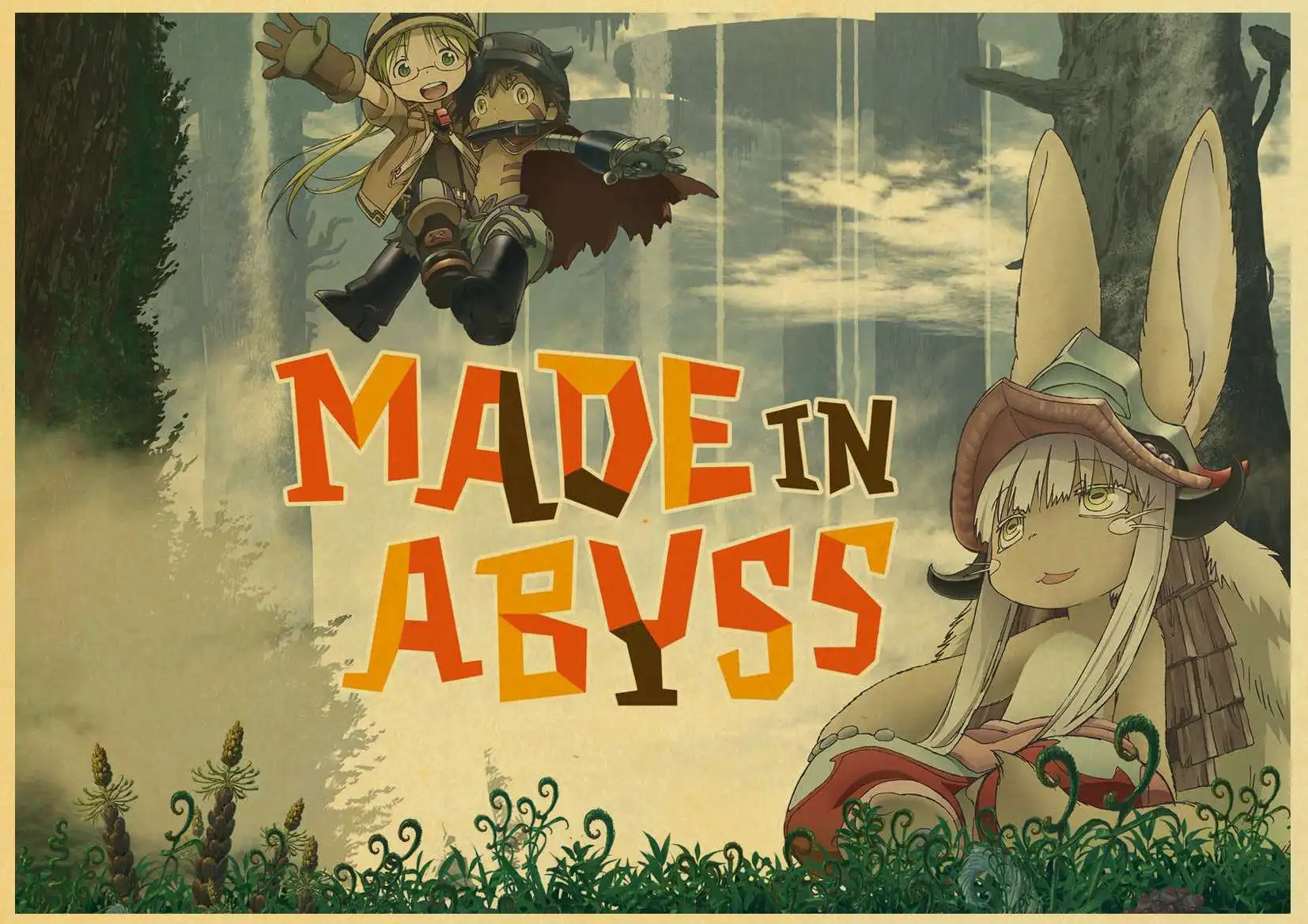 T012 Японское аниме сделано в Abyss Nanachi глубоко в Abyss винтажный бумажный плакат настенная живопись украшение дома 42X30 см 30X21 см - Цвет: T012