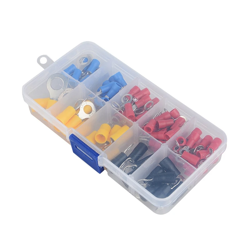 102 шт. 10 видов Rv Кольцо клеммный Электрический обжимной соединитель Комплект