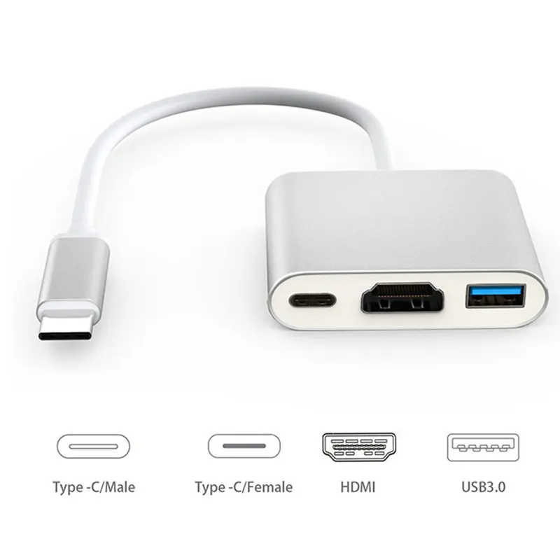 Новый USB 3 1 Type C VGA Женский адаптер кабель type к HDMI для нового Macbook 12 дюймов Chromebook Pixel