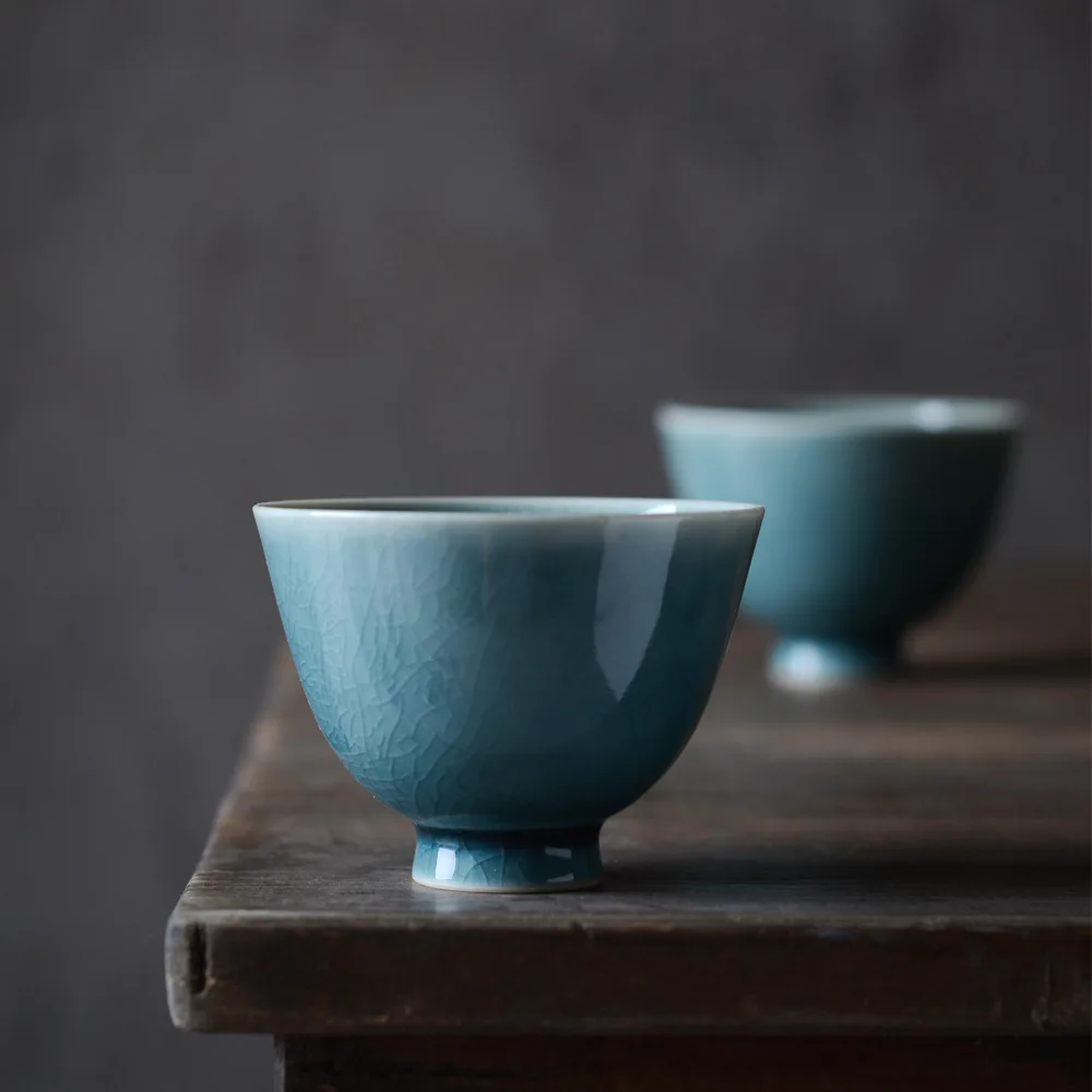 Чашка Jingdezhen для перелома льда ручной работы голубая индивидуальная чашка