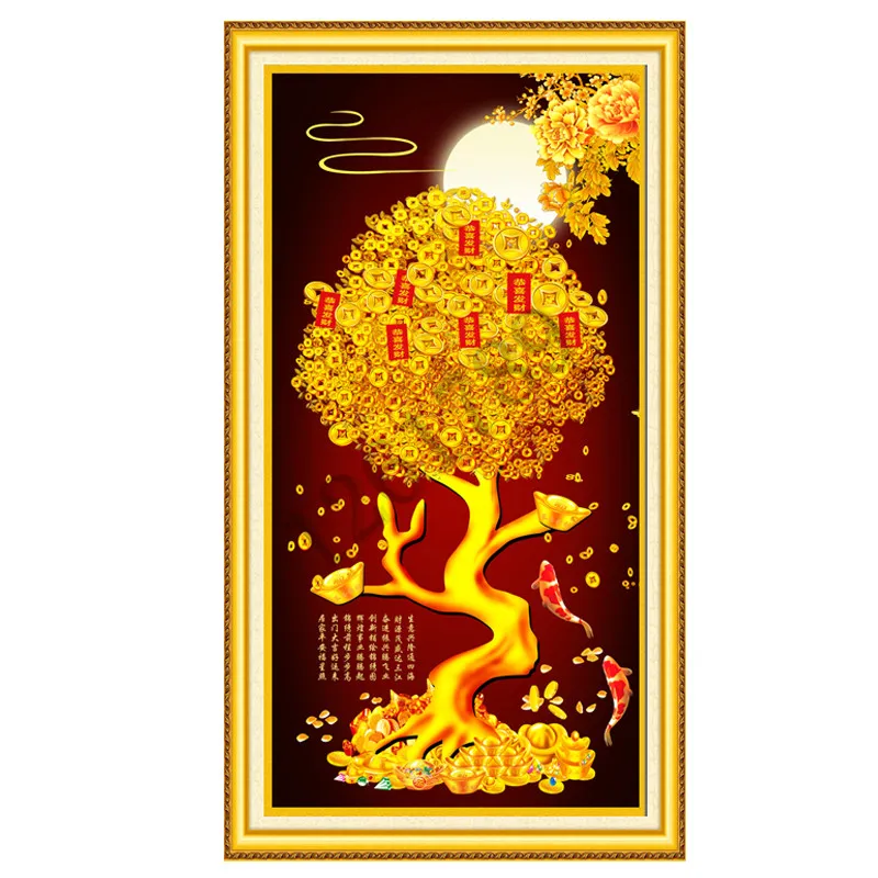 Рукоделие сделай сам DMC Вышивка крестом узор золотой деньги дерево набор для