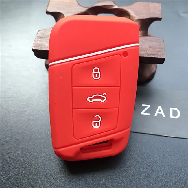 ZAD силиконовый чехол для ключей автомобиля для VW Volkswagen Passat B8 B7 CC Skoda Superb A7 Magotan Tiguan MK2 аксессуары - Название цвета: Красный