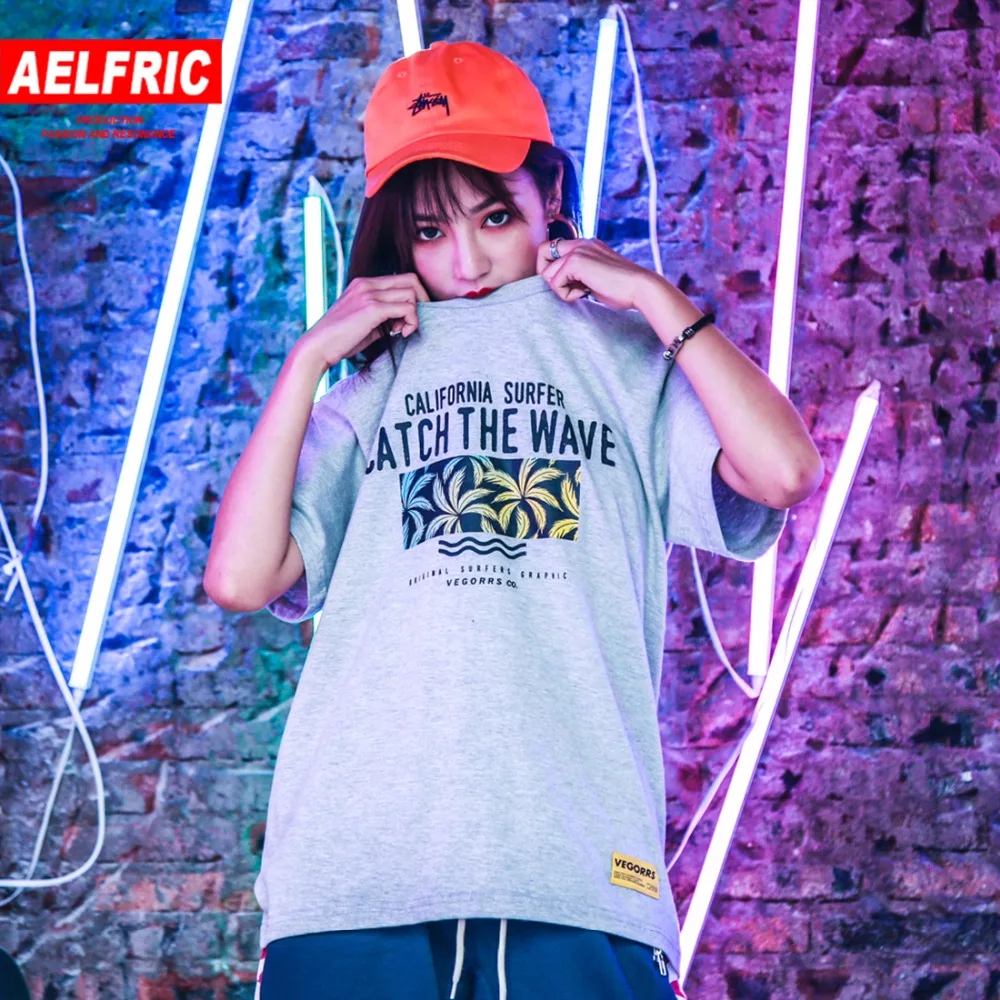 Женские футболки с коротким рукавом Aelfric Harajuku уличные свободные буквенным