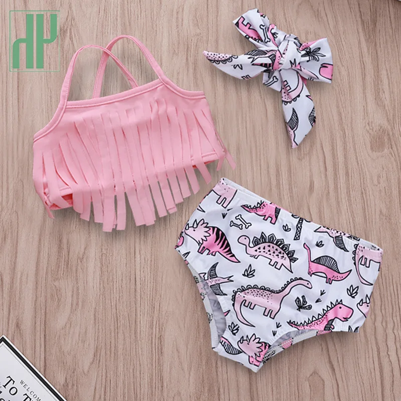 Купальный костюм для маленьких девочек купальный с кисточками единорогом