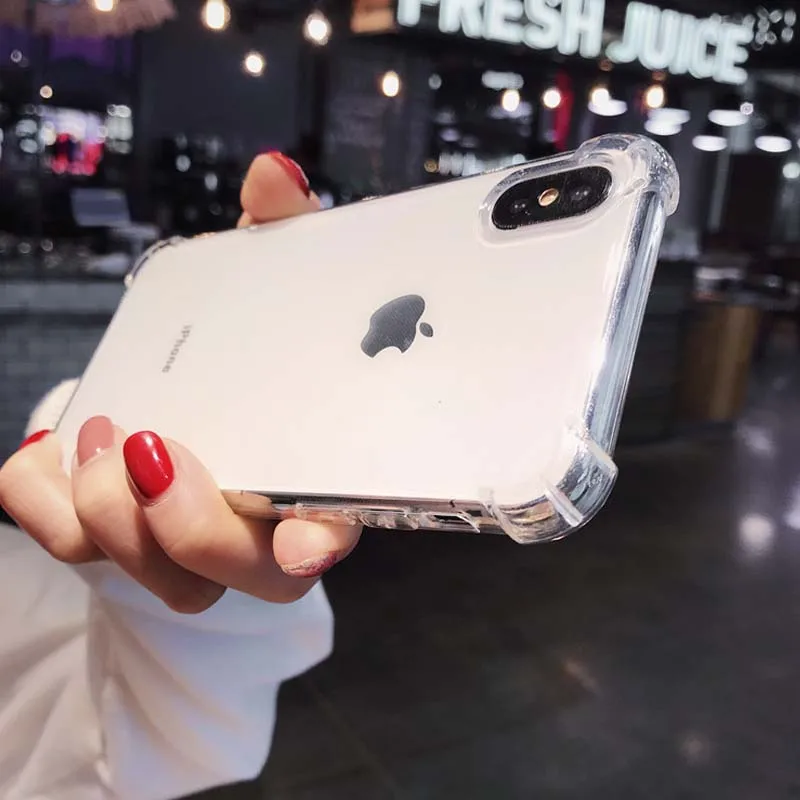 JIBAN Anti Knock Phone Case For Iphone XR XS Max X Luxury Clear Cases Soft Silicon Back Cover for 6S 6 7 7plus 8Plus Capa |