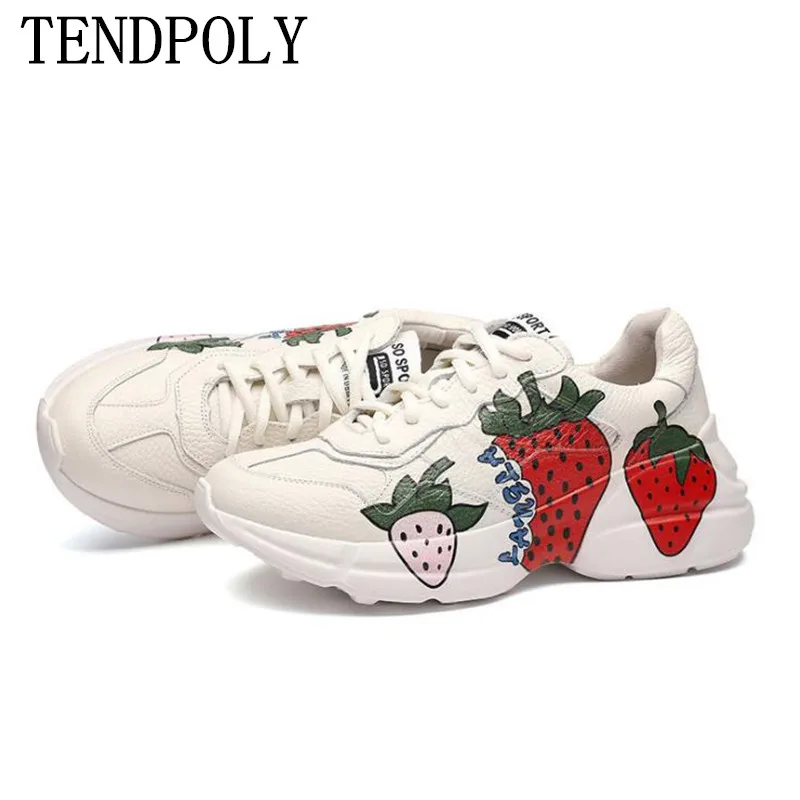 Кроссовки женские из натуральной кожи на шнуровке толстая подошва дышащие