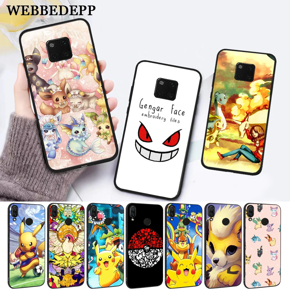 Силиконовый чехол Pika Go PokeBall с животными для Huawei Mate 10 Pro 20 30 Lite Nova 2i 3 3i 4 Y5 Y6 3018 Y7 Prime