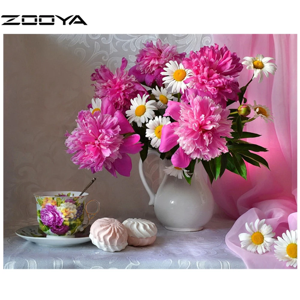 Zooya 3d Алмазная живопись чай полный квадратный набор для фотографий стразы